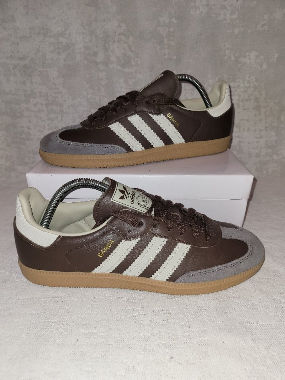 Adidas Samba OG Brown Putty Grey ID1481 Mens Size 9.5 Sneakers Brown Gum Sole